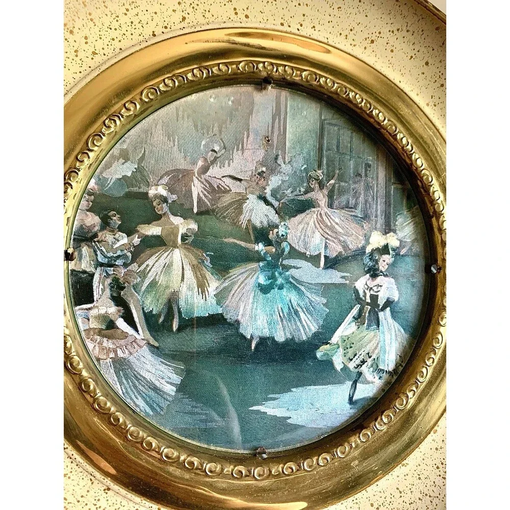 Vintage Peerage England Brass Ballet Wall Hangings Plaque Pair Coquette Decor